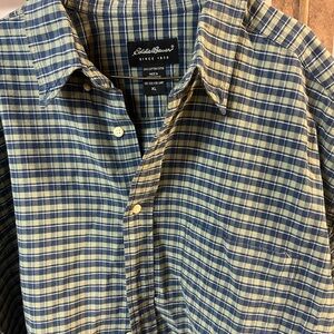 Eddie Bauer Men's Blue Plaid Shirt